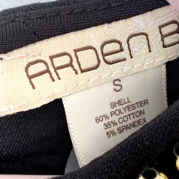 NEW ARDEN B Black Ponte Knit Cutout Bodice Gold Beaded Cocktail Dress Size Small - Picture 5 of 7